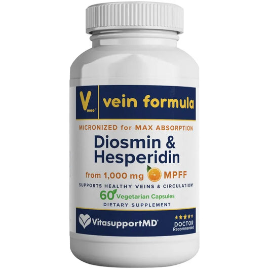 VITASUPPORTMD Vein Formula - MPFF Diosmin Hesperidin 1000 mg, 60 Capsules BritishVita | Premium UK Vitamins & Wellness Supplements