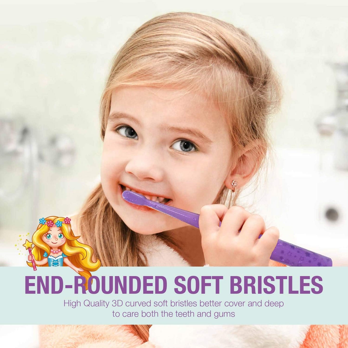 Vekkia Sonic Kids Electric Toothbrush – 3 Modes, 24000 Strokes, IPX7 Waterproof
