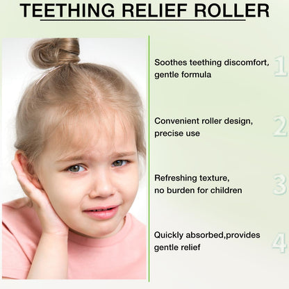 3Pcs Velaria Teething Roller – All Natural Baby Teething Oil with Chamomile & Rose