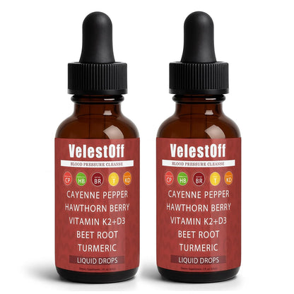 Velestoff Cayenne Pepper Drops – Organic Cayenne Pepper Liquid Supplement with Hawthorn, Beet Root, Turmeric, Vitamin K2+D3 & Berberine Extract | Improves Stamina & Boosts Energy