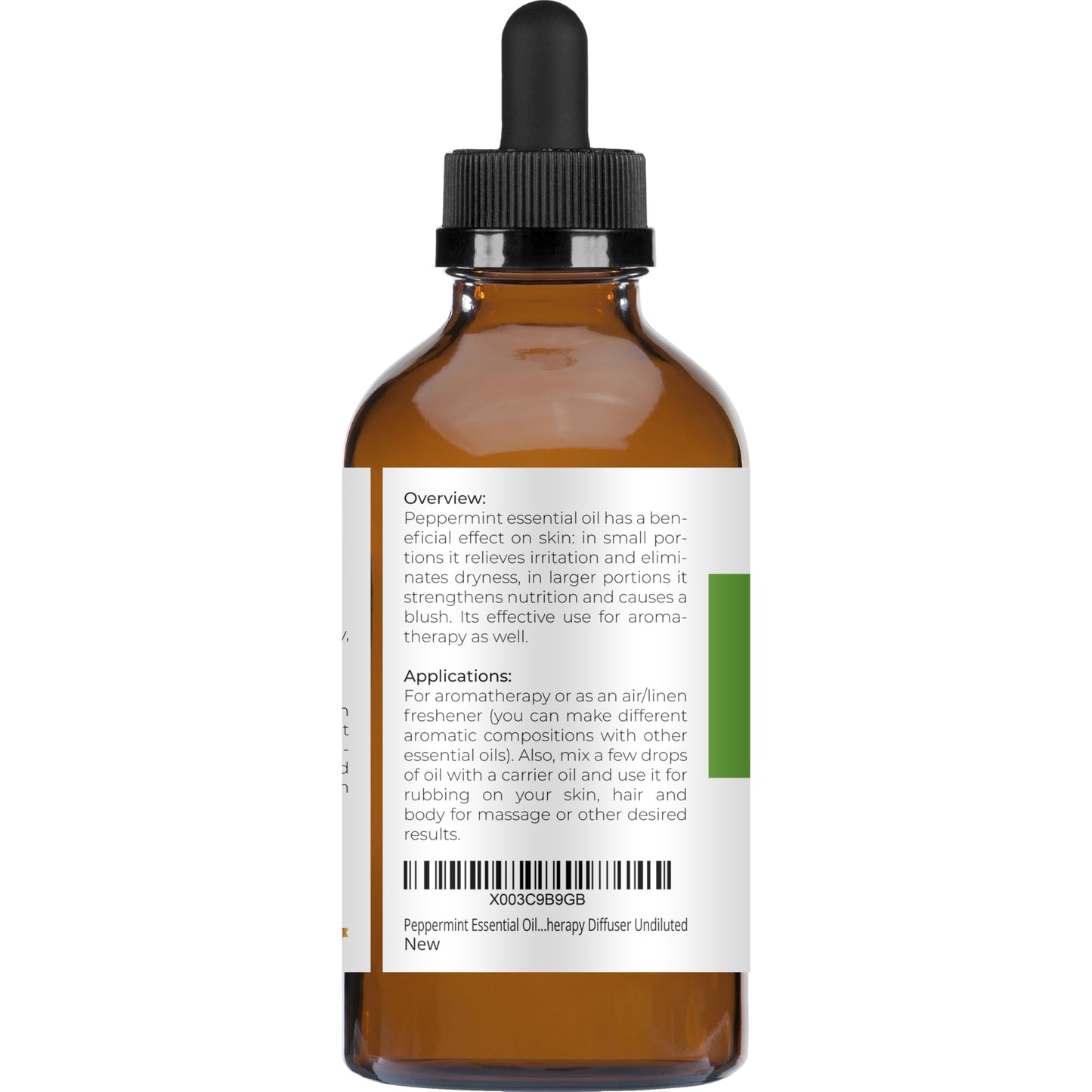 Velona Peppermint Essential Oil 4 Fl Oz – Therapeutic Grade, Undiluted, for Aromatherapy, Massage, Skincare, Haircare, Soapmaking