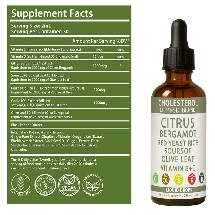Resona Red Yeast Rice Cleanse – Citrus Bergamot Cholesterol Support (2 fl oz)