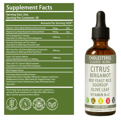 Resona Red Yeast Rice Cleanse – Citrus Bergamot Cholesterol Support (2 fl oz)