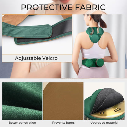 Velorique Smokeless Copper Moxa Box | Copper Tank Moxibustion Tool with Ai Jiu Bag for Neck, Shoulder, Back – Remove Dampness