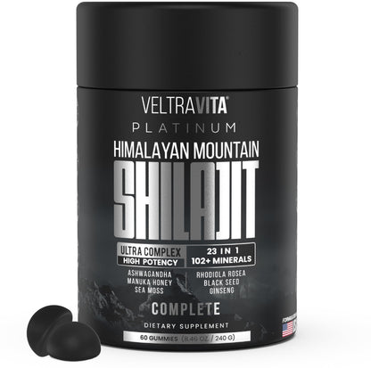 VeltraVita 28000 mg 23-in-1 Shilajit Gummies for Men – Lab-Tested, Sugar-Free