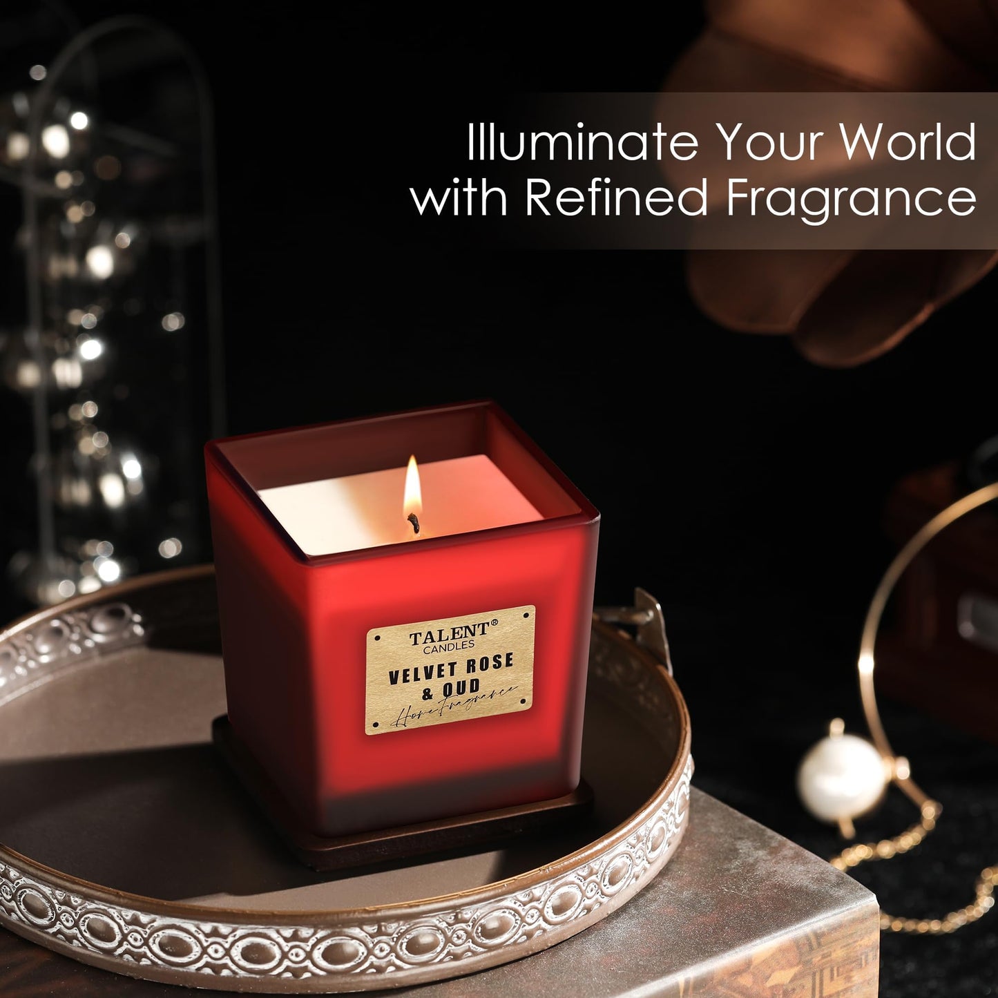 Deluxe Noble Scented Soy Candles – Velvet Rose & Oud, 7.05oz