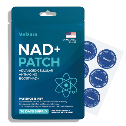 Velzara NAD+ Patches – Comfortable All-Day Wear, Vegan, Water-Resistant (30 Patches)