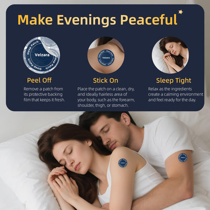 Velzara Natural Sleep Patches Support A Peaceful Nights – Gentle & Convenient – 30 Patches