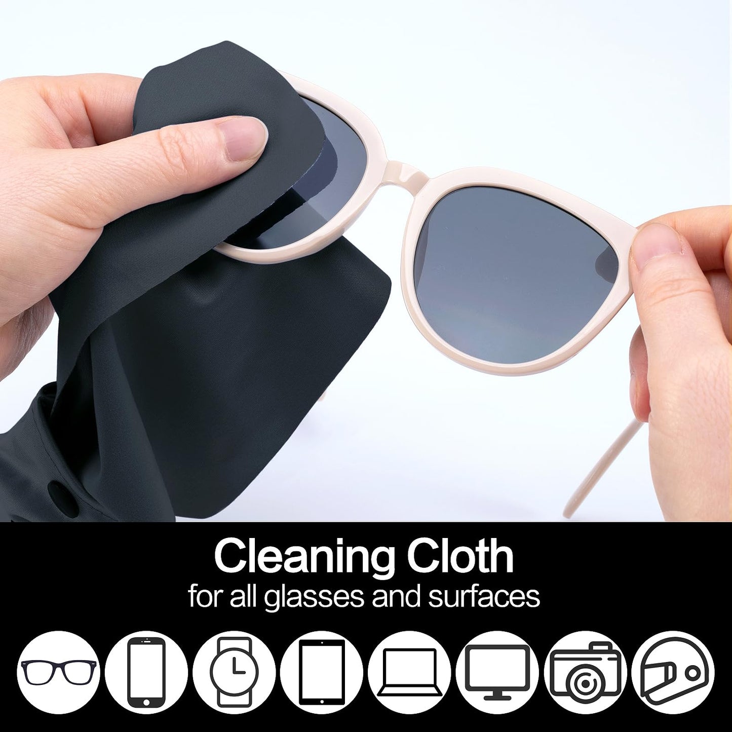 Vemiss 6 Pack Microfiber Cleaning Cloths for Glasses, Screens & More | Reusable, Portable Keychain Kit