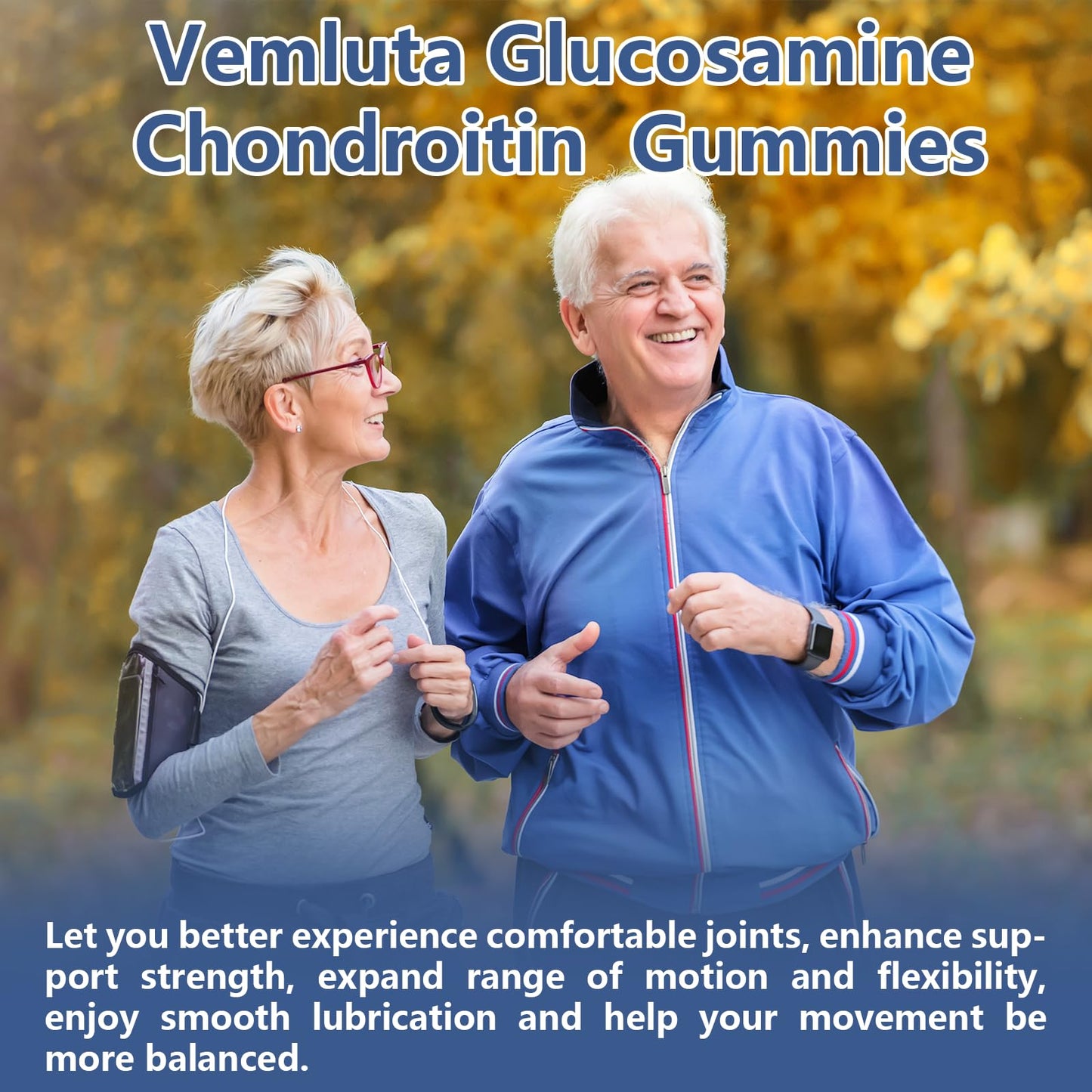 Vemluta 2 Packs Glucosamine Chondroitin Gummies – 3000mg Joint Support (120 Ct)