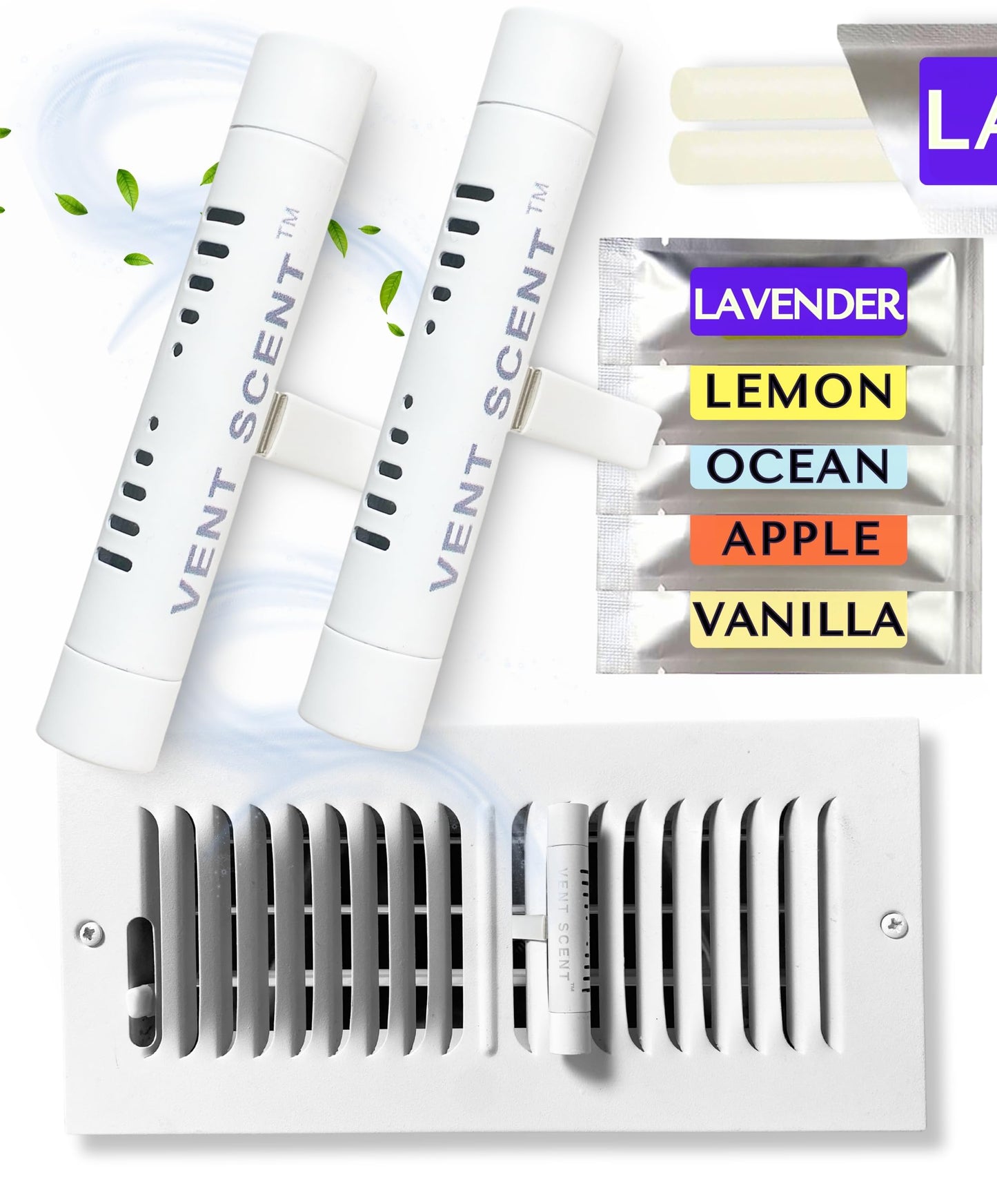 Vent Scent Whole Home Air Freshener | 10 Scented Sticks Included | Passive Diffuser