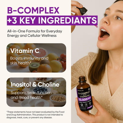 Venture Pal Vitamin B Complex Liquid Drops – B12 Methylcobalamin + B9 Folate, Immune & Energy Support