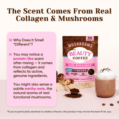 Venture Pal Premium Adaptogenic Mushroom Coffee with Multi Collagen – Lions Mane, Reishi, Chaga | 30 Servings