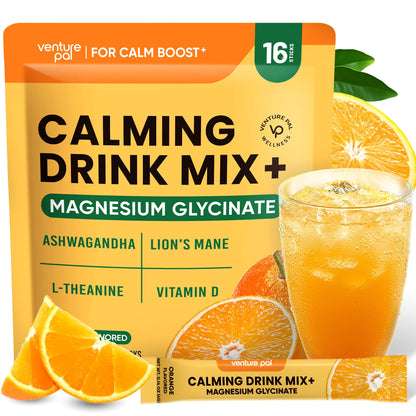Venture Pal Calming Magnesium Glycinate Drink Mix – Sugar Free, Vegan, On-The-Go