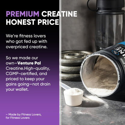 Venture Pal Micronized Creatine Monohydrate – Unflavored Creatine Powder for Training, Muscle & Strength Support
