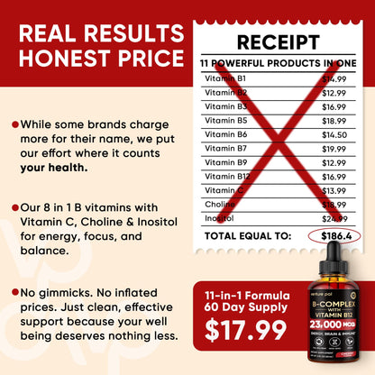 Venture Pal B Complex Liquid Drops – B12, B9 Folate, Immune & Energy Support