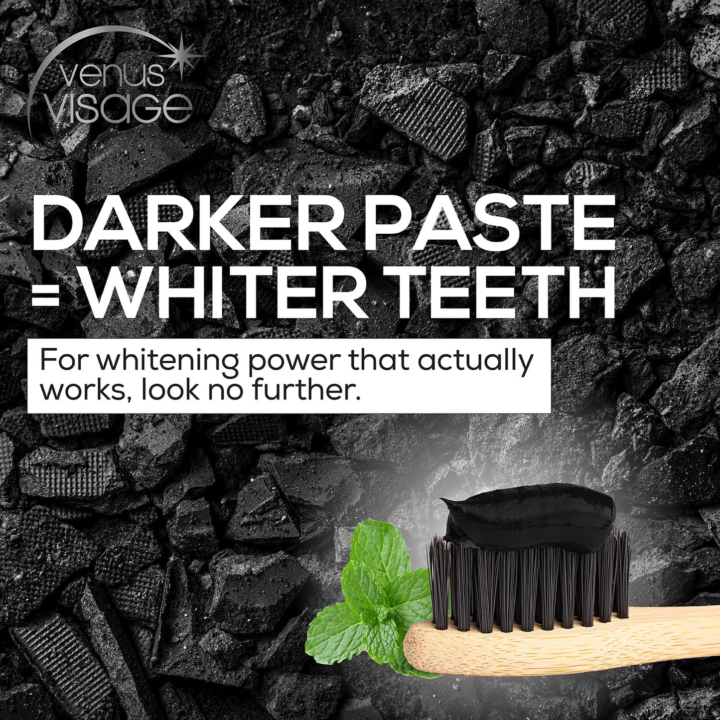 Venus Visage Activated Charcoal Toothpaste – 3 Pack (Peppermint)