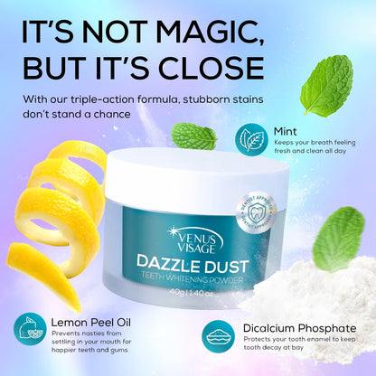 Venus Visage Dazzle Dust Teeth Whitening Powder – Enamel-Safe, 40 g