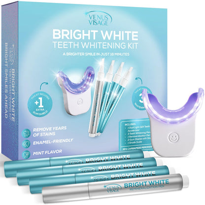 Venus Visage Teeth Whitening Kit with LED Light – 16-Min Non-Sensitive Whitening