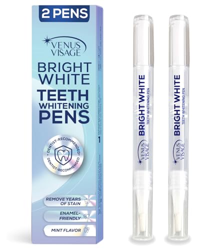 Venus Visage Award-Winning Teeth Whitening Pen – Mint, Low Sensitivity, 20+ Uses (2 Pens)