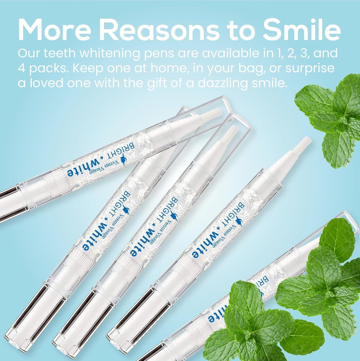 Venus Visage Teeth Whitening Pen – Award Winning, 0.07 Fl Oz, 20+ Uses, Mint