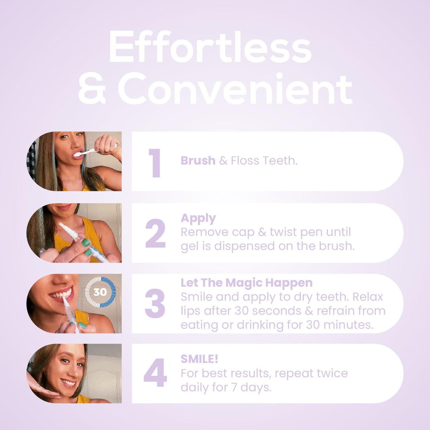 Venus Visage Award-Winning Teeth Whitening Pen – 20+ Uses, Mint (0.07 Fl Oz x4)