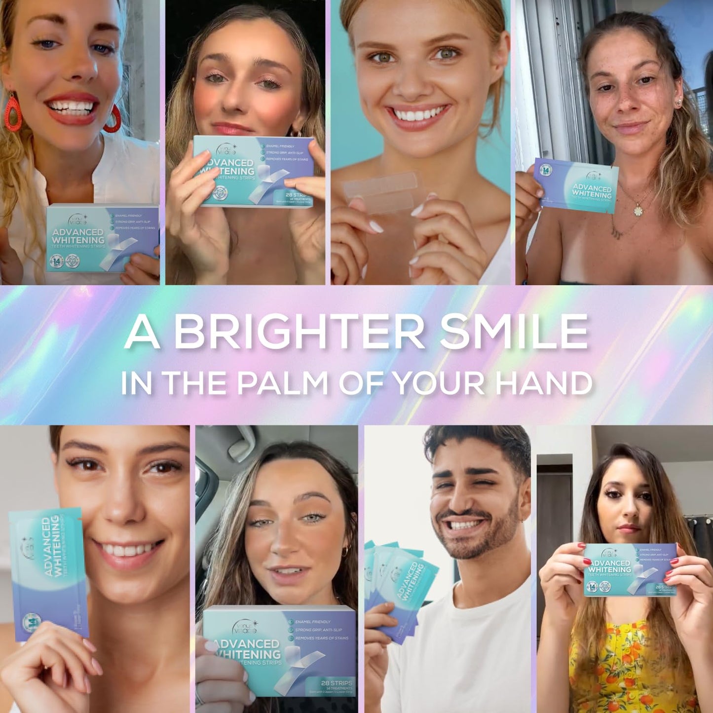 Venus Visage Teeth Whitening Strips – 14 Pairs, Mint Flavor, No Sensitivity