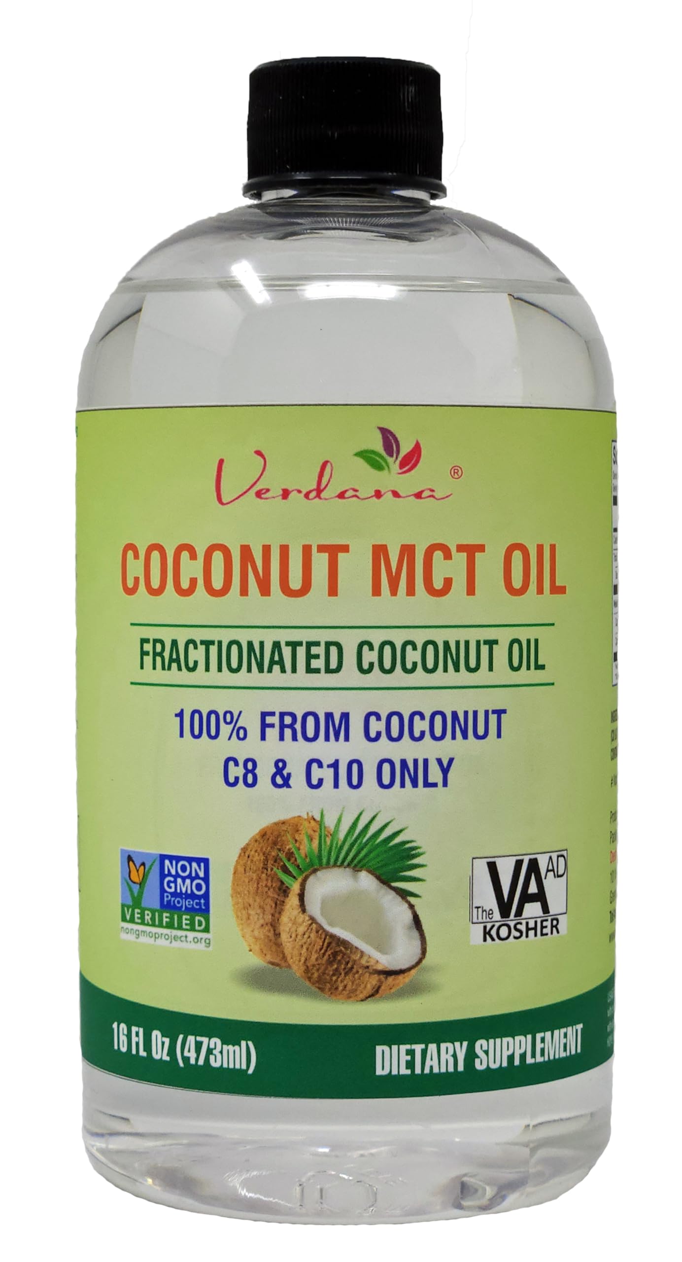 Verdana MCT Oil 16 oz – Coconut-Derived MCTs (C8/C10) for Keto Coffee