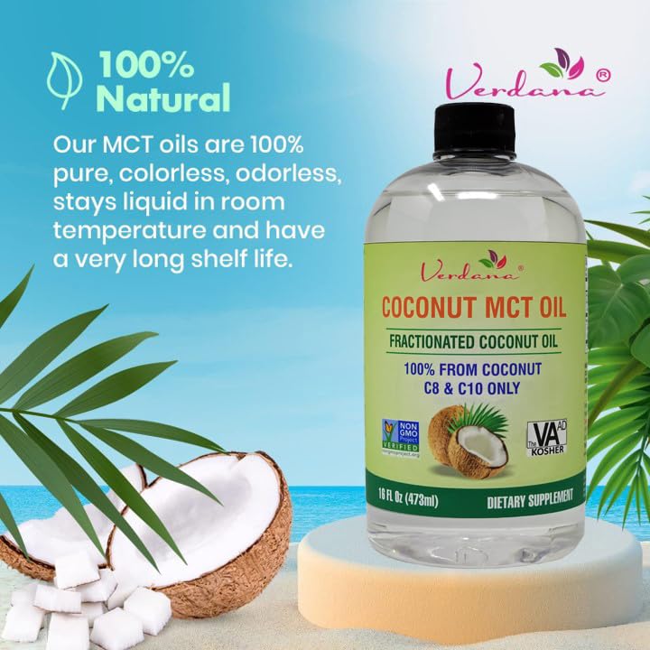 Verdana MCT Oil 16 oz – Coconut-Derived MCTs (C8/C10) for Keto Coffee