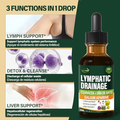 Verdeherb Cleavers Lymphatic Drainage Drops – Lymph Detox & Immune Support (2oz)