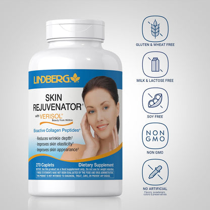 Lindberg Skin Rejuvenator with Verisol | 270 Tablets | Collagen Peptides for Hair, Skin & Nails