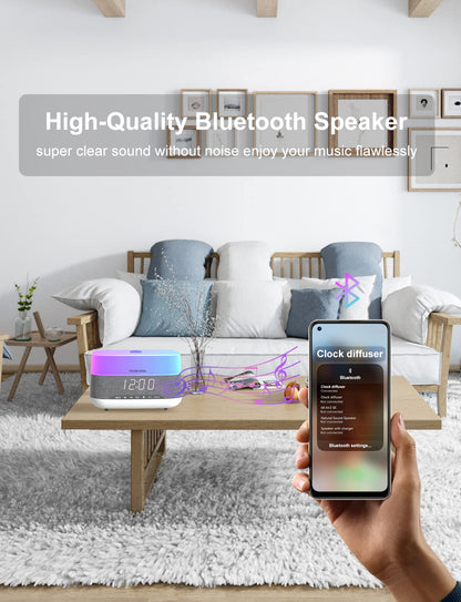Versatile 300ml Essential Oil Diffuser with Bluetooth Speaker & Alarm Clock