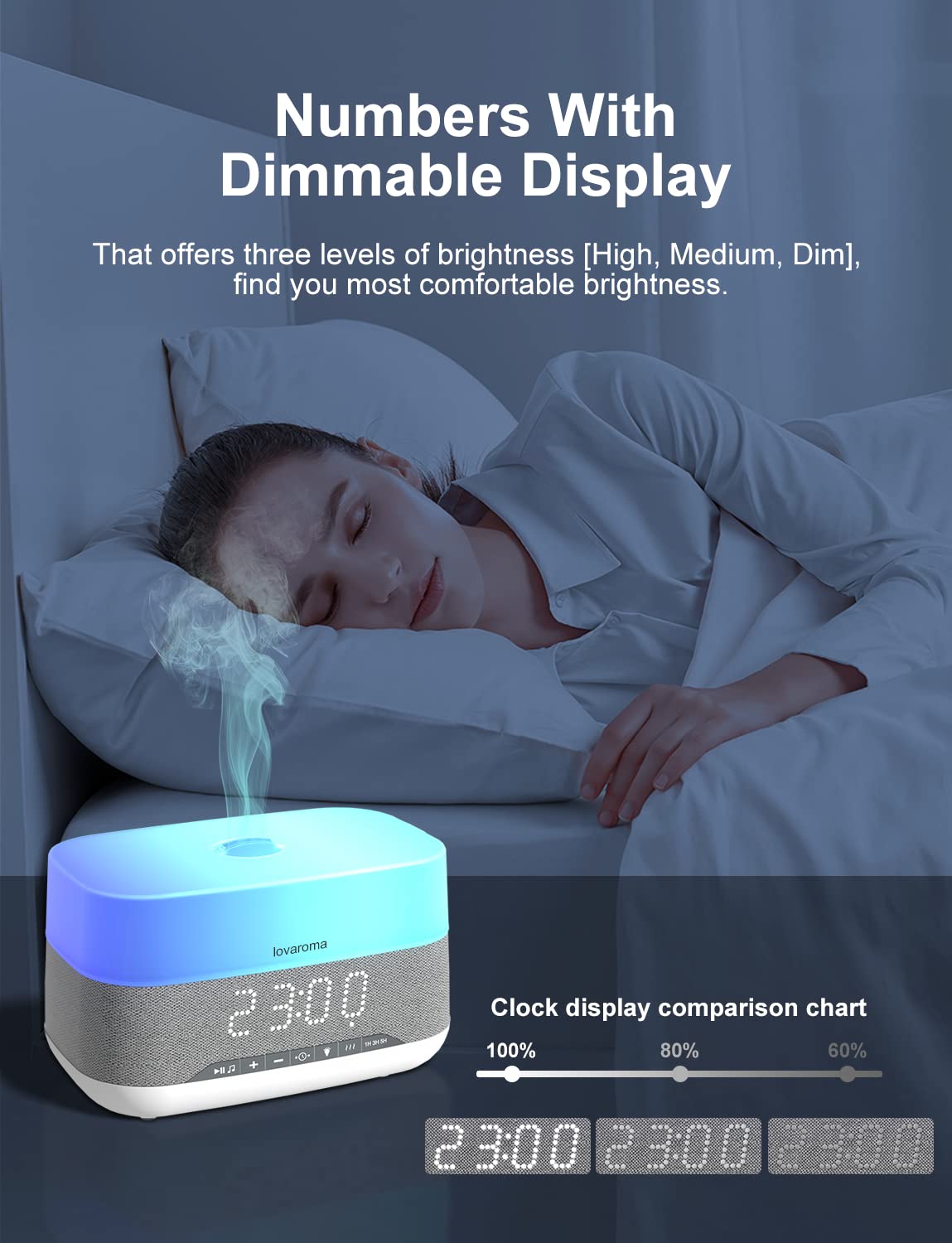 Versatile 300ml Essential Oil Diffuser with Bluetooth Speaker & Alarm Clock
