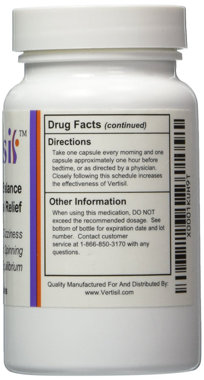 Scientific Health Vertisil Vertigo Relief - 60 Capsules, All-Natural, No Prescription