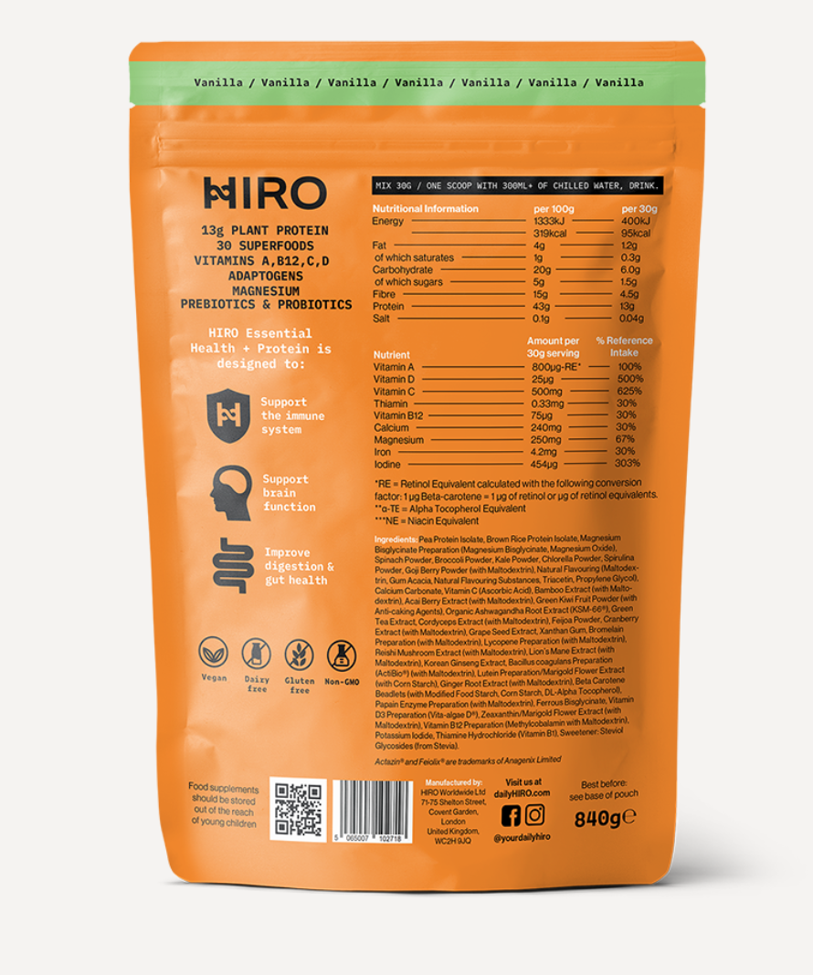 HIRO Complete Daily Greens Powder (Vanilla)