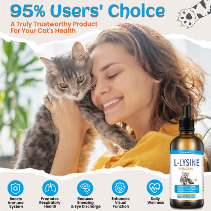 2PCS Lysine for Cats – Immune Support, L-Lysine Supplement for Feline Respiratory Health