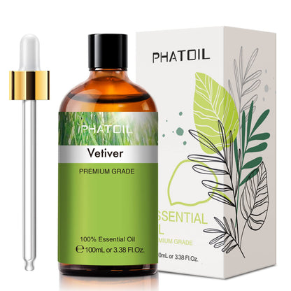 Vetiver Essential Oil 100ml | PHATOIL Pure Aromatherapy for Diffusers, Candles & DIY Projects