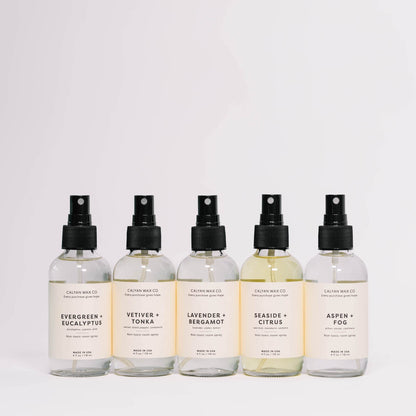 Calyan Wax Co. Vetiver & Tonka Room Spray - Non-Toxic Natural Air Freshener, Essential Oils, 4 fl oz