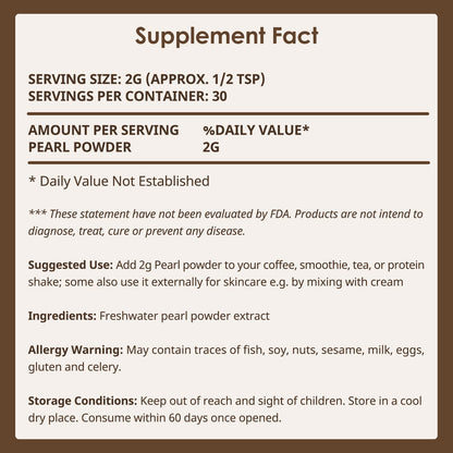 Vetrue Pure Pearl Powder – 60g, 30 Servings, 100% Natural, Non-GMO