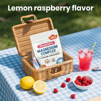 VEV Magnesium Complex for Women – DeepCalm Drink Powder (Raspberry Lemonade) 30 Ct