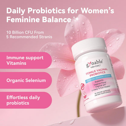 Vevoec Gynable Vaginal Probiotic – 10B CFU, pH Balance & Odor Control