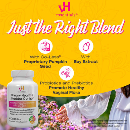 vH essentials Urinary Health & Bladder Control – Cranberry & Probiotics