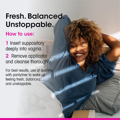 vH essentials Prebiotic pH Balanced Vaginal Suppositories, 15 Count – Odor & pH Support