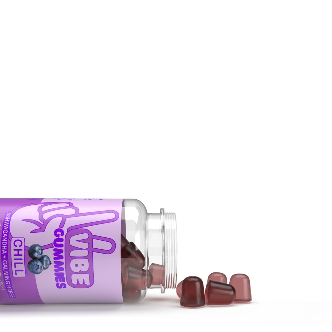 Vibe Gummies – Chill Ashwagandha Gummies 60 Count – GABA, L-Theanine & Chamomile