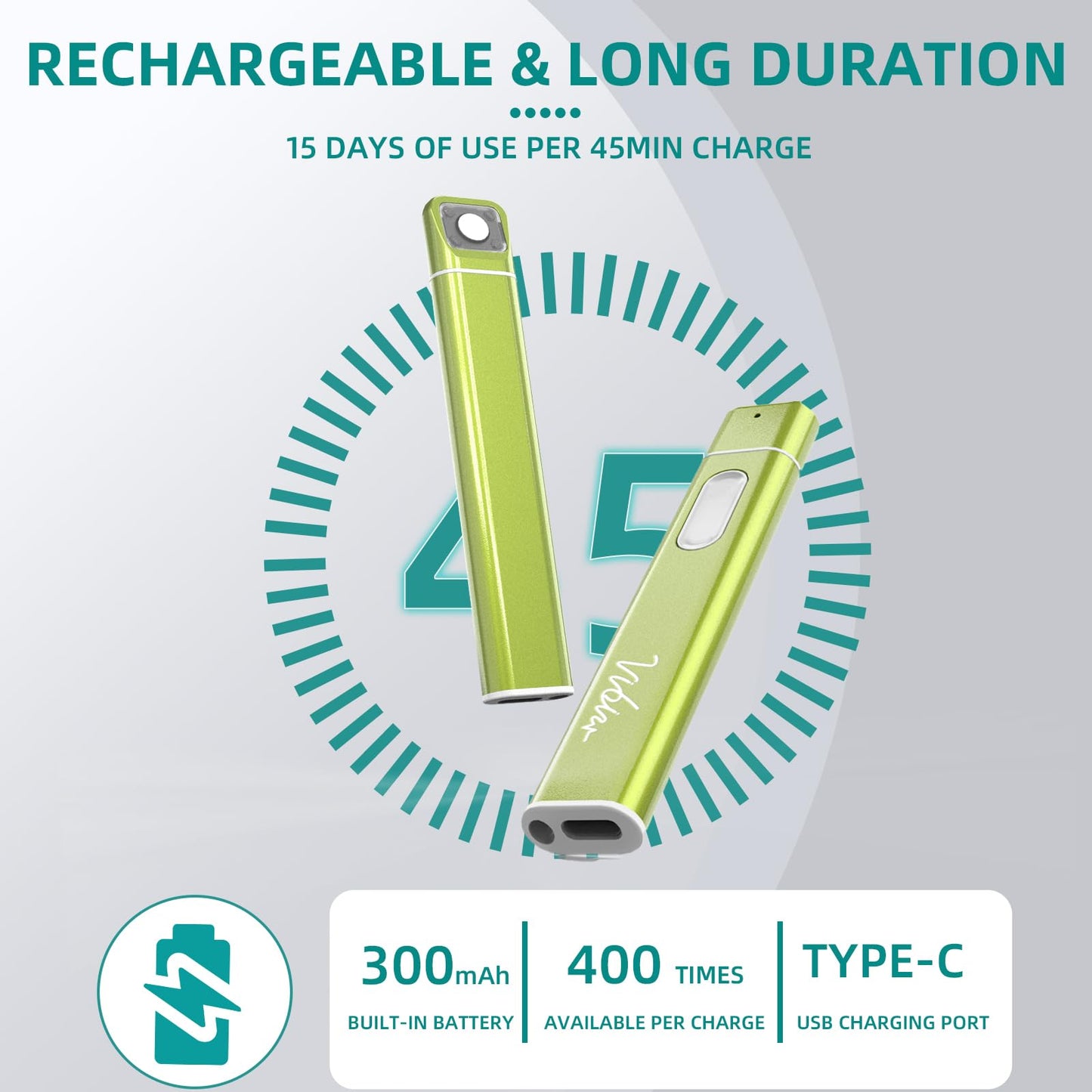Vibis Insect Bite & Sting Relief Pen — Chemical-Free Quick Itch Relief (Rechargeable, Green)