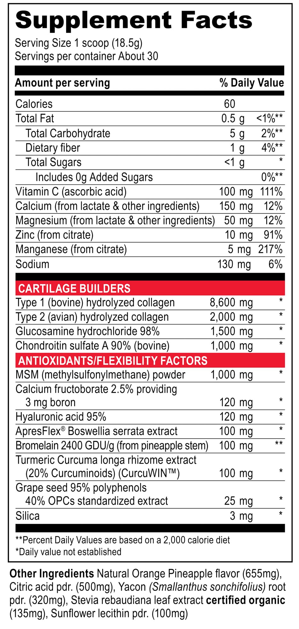 Vibrant Health Joint Vibrance – Comprehensive Joint & Cartilage Support, 30 Servings