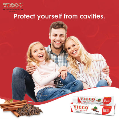 Vicco Vajradanti Ayurvedic Toothpaste – 70+ Year Legacy, 18 Herbs, Fluoride-Free, Vegan, 7 oz (3 Pack)