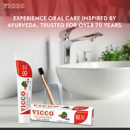 Vicco Vajradanti Ayurvedic Toothpaste – 70+ Year Legacy, 18 Herbs, Fluoride-Free, Vegan, 7 oz (3 Pack)