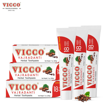 Vicco Vajradanti Ayurvedic Toothpaste – 70+ Year Legacy, 18 Herbs, Fluoride-Free, Vegan, 7 oz (3 Pack)