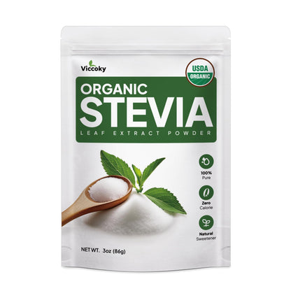 Viccoky Organic Stevia Powder 3oz (86g) – Sugar-Free, 0 Calories, No Additives